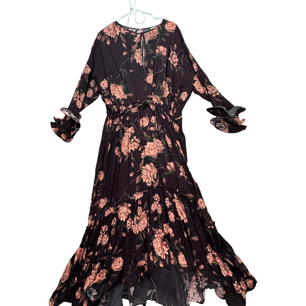 Johanna Ortiz x H&M Maxi Dress Womens L Tiered Boho New Influencer Trend Rare